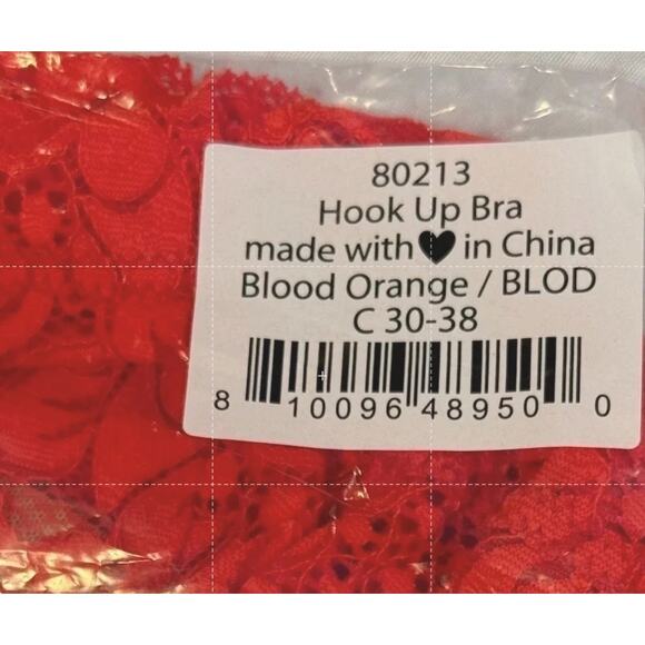 Free People x We Are HAH Demi Lace Hook Up Underwire Bra Blood Red C 30–38 NWT - Picture 4 of 4